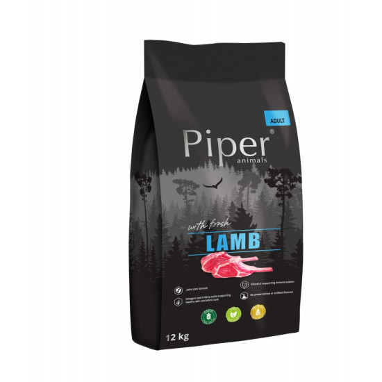 Piper – Hrană Uscată pentru Câini Adulți cu Carne de Miel – 12 kg